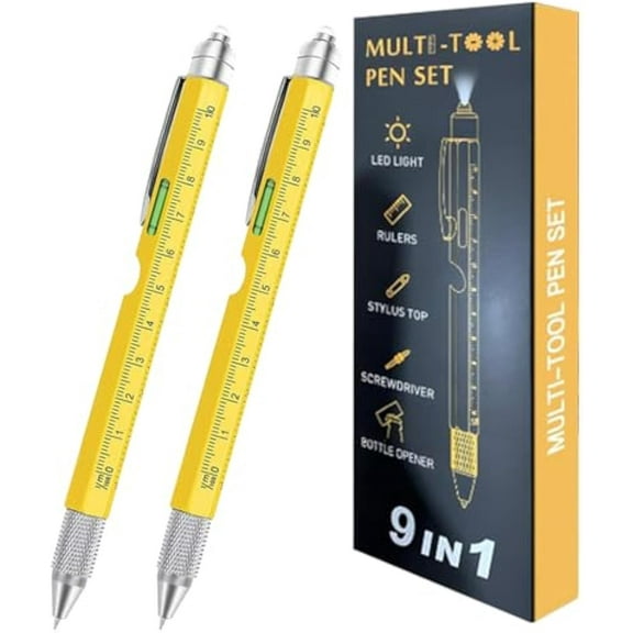 One Pen Nine Functions, 9 In 1 Multitool Pen, Multi Tool Pen Set, Cool Gadgets, White Elephant Gifts For Adults