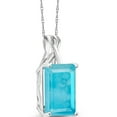 thumbnail image 2 of Gem Stone King 10K White Gold Green Turquoise Pendant Necklace for Women (5.00 Cttw, Gemstone Birthstone, Emerald Cut Cut 14x10MM, with 18 inch Chain), 2 of 5