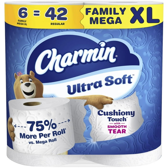 Papel Higiénico Charmin Ultra Suave Paquete Familiar Mega XL de 6 Rollos