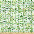 thumbnail image 2 of Ambesonne Green and White Fabric by the Yard Microfiber, Watercolor Leaves, 1 Yard, Yellow Green Lime Green, 2 of 4