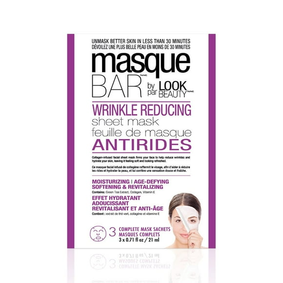 Masque Bar Masque en Feuille Réducteur de Plis - Lot de 3