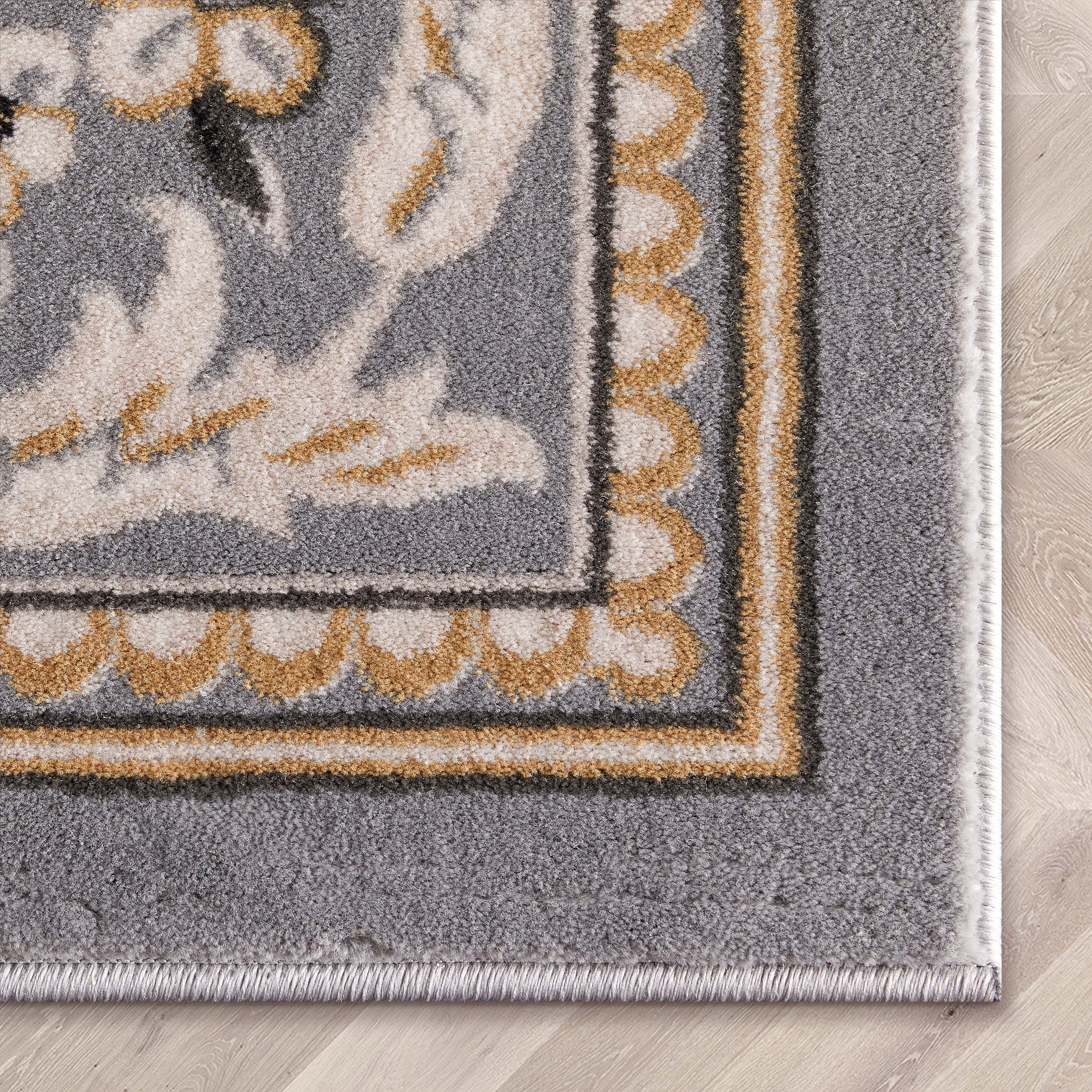 Patrician Trellis Grey Lattice Area Rug European French