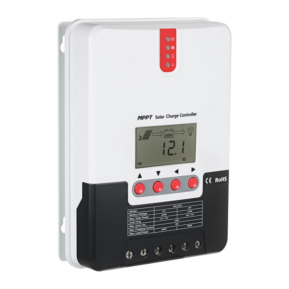 20A MPPT Solar Controller / 24V Self-Adapting Maximum 100V Input Solar Panel Regulator for Open Battery Lithium Battery with Temperature Compensation Multiple Protections LCD Display