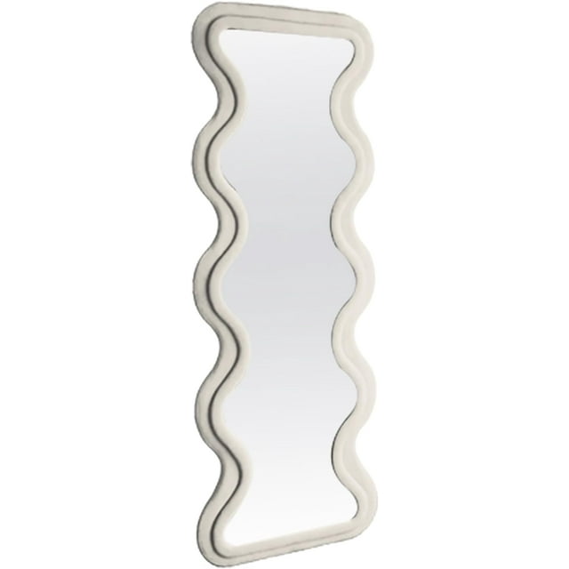 Kismet Velvet Mirror - Luxurious Décor, Elevate Your Reflections with Opulence (Ivory (Flat Top))