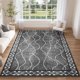 thumbnail image 3 of Alfombra Dweike 183x274 cm Antideslizante de Pelo Bajo Negro Gris, 3 of 7