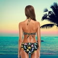 thumbnail image 4 of Dreamtimes Womens Swimsuit Cute Dinosaurs Flowers Colorful 2 Pcs Halter Sexy Bathing Bikini Set, X-Large, 4 of 6