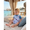 thumbnail image 6 of BemeyourBBs Kids Toddler Baby Boy 4th of July Swimsuit Independent Day One Piece Swimsuit Infant Boy Bathing Suit Short Sleeve Rash Guard American Flag Popsicle Swimwear Summer Beachwear, 6 of 9