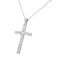 thumbnail image 2 of 925 Sterling Silver Religious Cross White Pendant Necklace Chain, 2 of 2
