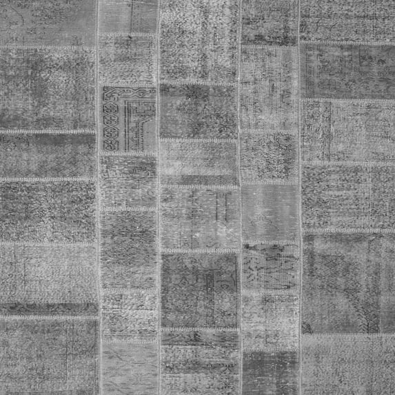 Ahgly Company Indoor Square Patchwork Gray Transitional Area Rugs, 3' Square