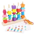 thumbnail image 2 of Set of Five Beaded Toys Enlightenment Sensory Toys Wooden for Kids Toddlers Baoblaze juguetes de cuentas, 2 of 8