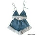 thumbnail image 3 of Jumpingount Conjunto de ropa para niñas, elegante, informal, Adorable, reemplazo, transpirable, de moda, de encaje, para estudiante y conjuntos de ropa 170cm, 3 of 6