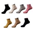 thumbnail image 4 of Sonducket 1 par de calcetines de mujer, calcetines decorativos de algodón con lazo en los tobillos, calentador de pies informal de Color sólido, Medias Blanco Sonducket AP013614-02, 4 of 6