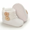 thumbnail image 5 of Tao Tao Baby Boy Girl Boots Newborn Shoes Winter Snow Bowknot Anti-Slip Soft Sole Warm Infant Toddler Prewalker Booties White 6 Months, 5 of 9