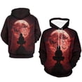 thumbnail image 4 of LAOLIUSN Men’s All-Over Print Ninja Hoodie – 3D Moon Warrior Graphic Pullover Sweatshirt, Stretch Fabric S–4XL, 4 of 7