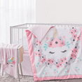 thumbnail image 3 of Manhattan Kids Unicorn Nursery Bedding Set for Baby Girls | 4-Piece Crib Sheet & Nursery Décor Set | Soft Pink Unicorn Theme, 3 of 7