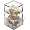 thumbnail image 6 of OfficeGoods Clear Acrylic Organizer with Silver Base 3 Tier Stackable Square Desktop Storage, 6 of 7