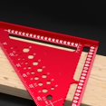 thumbnail image 4 of Triangle Ruler with Positioning Pin, Woodworking Multi Angle Ruler , High- Right Angle Scribe Marking Ruler 12inch Red, 4 of 8