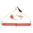 thumbnail image 5 of Efulgenz Beaded Necklace Faux Pearl Choker Necklace Earrings Crystal Jewelry Set Multi Layered Red Necklace Drop Earrings Wedding Indian Jewelry Set for Women, 5 of 6