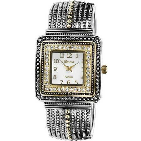 Geneva Platinum Women's Rhinestone Accen