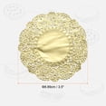 thumbnail image 2 of Uxcell 200pcs Lace Paper Doilies 3.5 Inch Gold Round Disposable Decorative Paper Placemats Hollow Flower Absorbing Papers for Cakes Desserts Food Decoration Wedding Birthday, 2 of 7