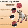 thumbnail image 4 of Unique Bargains 4pcs Dog Shoes Breathable Dog Shoes Dog Boots Paw Protectors Red Size 7 Width 2.55", 4 of 7