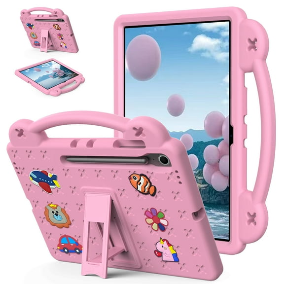 Allytechgroup Kids Shockproof Case for Samsung Galaxy Tab S10 FE 13.1" 2025 (SM-X620/X626B), EVA Handle Stand Cover with Kickstand & Stylus Holder, Drop-Proof Protective Shell for Toddlers, Pink