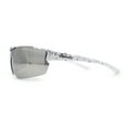 thumbnail image 3 of Mens Xloop 80s Color Mirror Half Rim Sport Plastic Sunglasses White Silver Mirror, 3 of 4