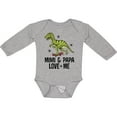thumbnail image 3 of Inktastic Mimi and Papa Love Me Grandchild Dinosaur Boys Long Sleeve Baby Bodysuit, 3 of 5