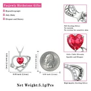 Fasjewly I Love You to The Moon and Back Necklace,S925 Sterling Silver Heart Birthstone Necklace, Moon and Star Pendant Necklace Christmas Birthday Anniversary Jewelry Gifts for Women / Wife /Mom