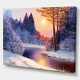 thumbnail image 1 of Designart - Forêt de Noël avec Rivière - Impression de Peinture de Paysages sur Toile Enveloppée, 1 of 3