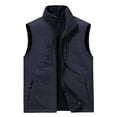 thumbnail image 2 of ZQUUVOU Mens Full Zip Double Fleece Vest Gentleman Causal Sherpa Lined Stand Collar Vests With Pocket Blue, 2 of 4