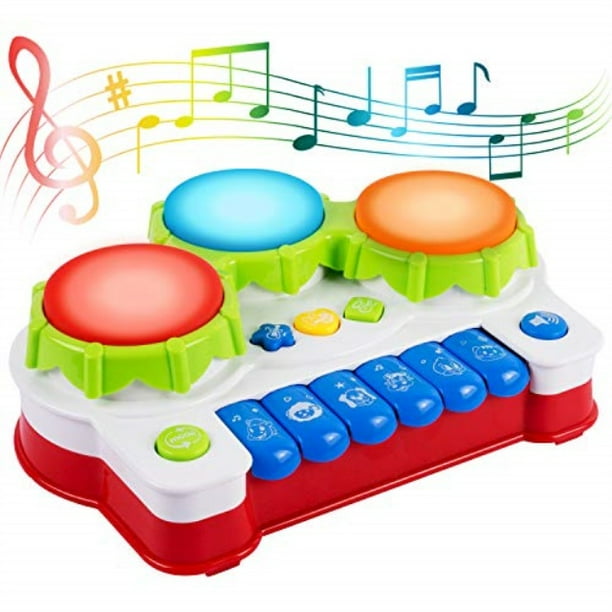 SGILE Baby Drum Musical Toy, Keyboard Piano Drum Set with Music and ...