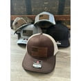 thumbnail image 2 of American Flag genuine leather patch Hat, Richardson 112, trucker hat, patriotic hat, 2 of 5