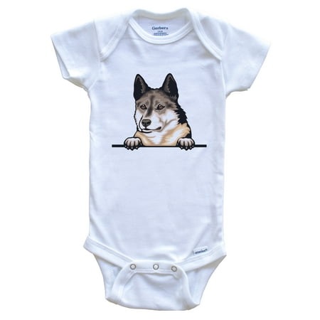 

West Siberian Laika Dog Breed Cute One Piece Baby Bodysuit 0-3 months white