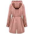 thumbnail image 4 of Duoif Rain Jacket Women, Women's Rain Jacket Plus Size Long Raincoat Lightweight Windbreaker Jackets with Pockets Jackets for Women Pink S, 4 of 7