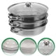 thumbnail image 5 of Olla de acero inoxidable de 28 cm para sopa de tres capas, vaporera multifunción de doble uso, utensilios de cocina, regalo de cocina (plateada), 5 of 7