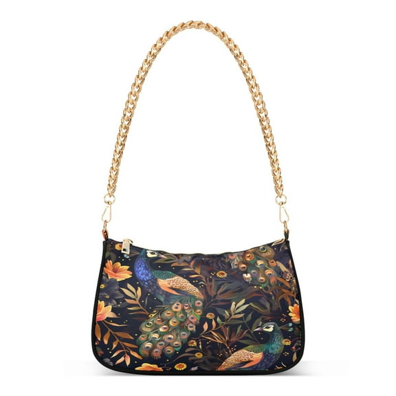 One Shoulder Chain Handbag 7.1x11x2.8in Women's Hobo Handbags Tote Handbags Shoulder Handbags Card Bag Cash Bag Key Bag Colorful Peacock