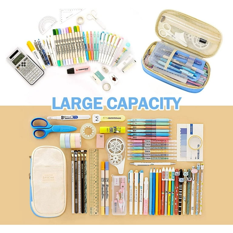 Home Times Pencil Case Pencil Pouch Can Expand Pencil Bag Big Capacity Pencil Bag Large Storage Pouch Pencil Case Aesthetic Pencil Case for Students