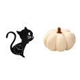 thumbnail image 1 of Reloj de pared con forma de gato, juguete de calabaza, acrílico, función silenciosa, bonito diseño de gato y calabaza, adecuado para guardería, sala d, 1 of 8