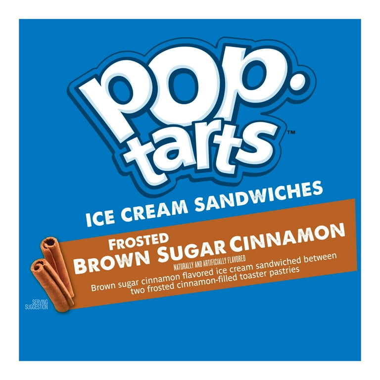 Pop-Tarts Frosted Brown Sugar Cinnamon Ice Cream Sandwiches, 2.5 fl oz, (4 Pack) (Frozen)