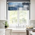 thumbnail image 2 of Hokiten Rod Pocket Curtain Valance, Abstract Blue Farmhouse Window Valance for Living Room, Bedroom, Kitchen Gradient Neutral Brush Strokes Artwork 54"W x 18"L, 2 of 8