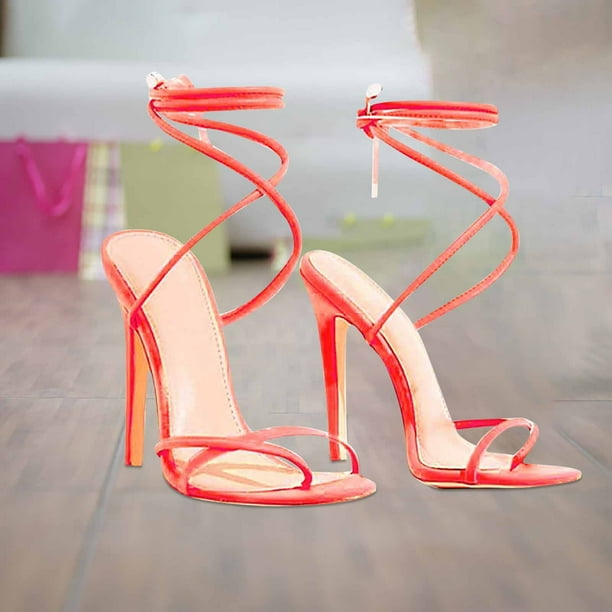 Verano nuevo estilo de gran tamaño atado zapatos romanos chanclas tacones altos Wmkox8yii shjk3773