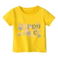 thumbnail image 4 of PMVFHDE T-Shirt pour Filles T-Shirts Graphiques Mignons Hauts d'Été pour Filles Enfants Pâques T-Shirt Graphique Mignon Col Rond Manches Courtes T-Shirt Décontracté d'Été Jaune, 4-5 Ans, 4 of 4