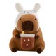 thumbnail image 4 of Peluche de carpincho, lindo animal de peluche de carpincho coleccionable de 53 cm, carpincho suave Sombrero blanco, 4 of 9