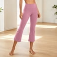 thumbnail image 2 of SAWOBUUN Womens High Waisted Capri Yoga Pants Bootcut Flare Cropped Leggings Tummy Control Stretch Workout Capris for Gym Yoga Running, 2 of 9