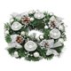 thumbnail image 1 of Wreath candlestick simulation, red ribbon double ball, restaurant desktop decoration, elegant home decor, party celebration, wedding favor, metal frame, 2-tier design, for office use, 1 of 8