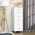 thumbnail image 2 of HOMCOM Chest of Drawers for Bedroom, 6 Drawer Dresser, White, 2 of 10