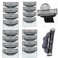 thumbnail image 1 of 16-Pack Stainless Steel Razor Blade Refills for Men's Shaving, Compatible with Mach 3 Razors, 1 of 5