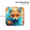 thumbnail image 2 of Pofeuu Fiery Red Maple Leaf Fox Print Coasters for Drinks, 4Pack PU Leather Coasters, Bar Drink Coasters for Tabletop Protection, Furniture from Damage-Square, 2 of 6