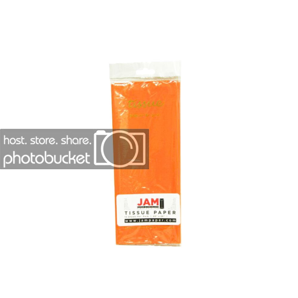 JAM Gift Bag Assortment, 2 Black Bags & Orange Tissue Paper, 3/Pack